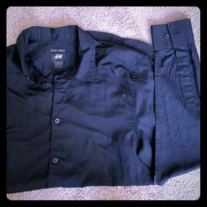 Black button down top